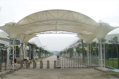 四川遂宁出入口膜结构成都广安车库停车场雨棚巴中广元小区出口蓬